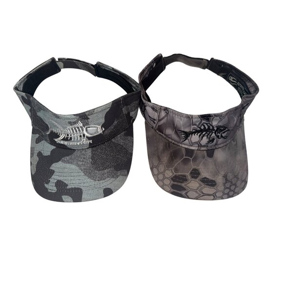 Tormenter Men Sun Visor SET OF 2 Gray Camo Adjustable DeepSea-Fishing Athleisure - Picture 1 of 10